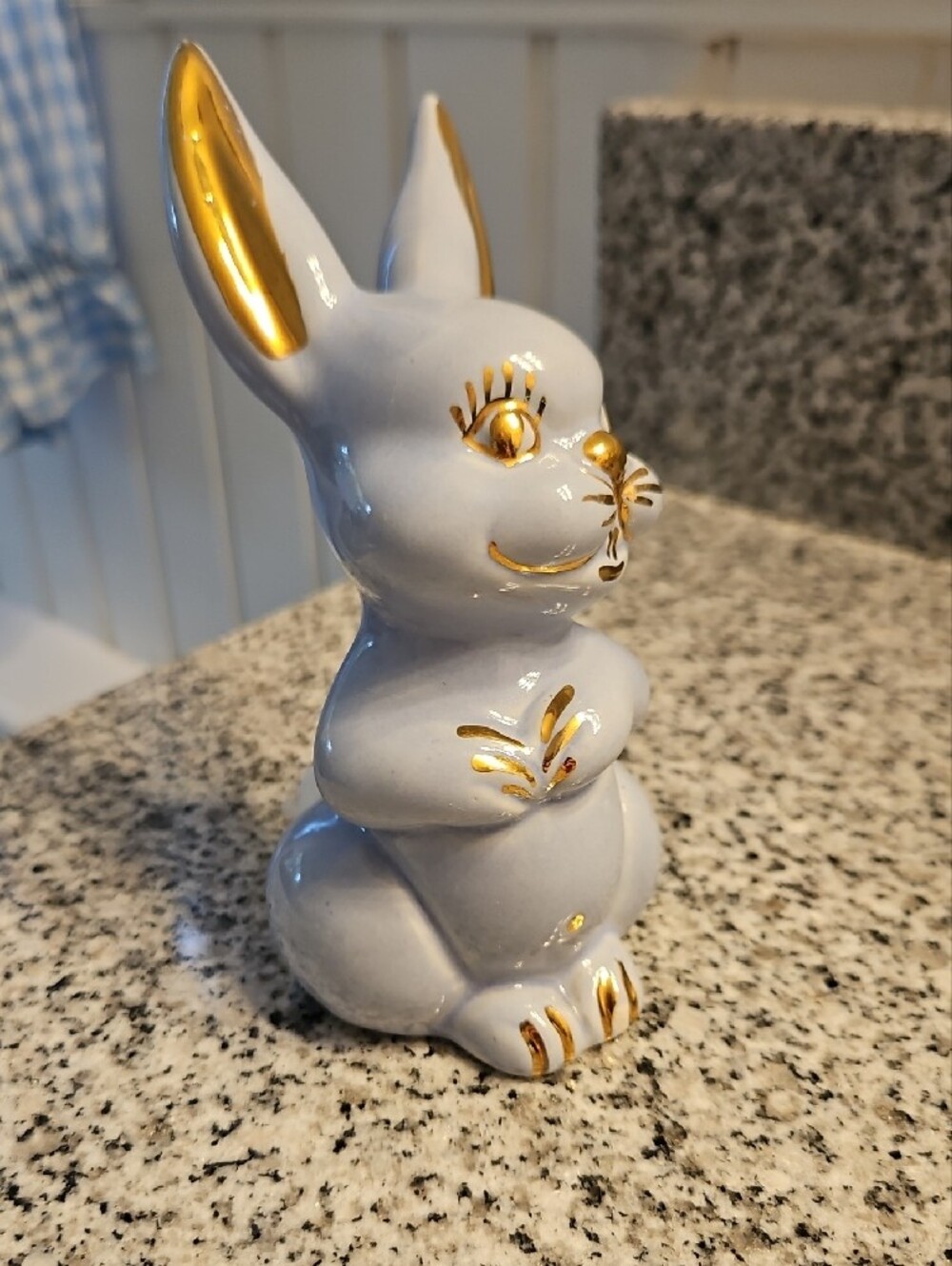 VTG 60s Blue Bunny Cotton Ball Dispenser - Picture 6 of 7